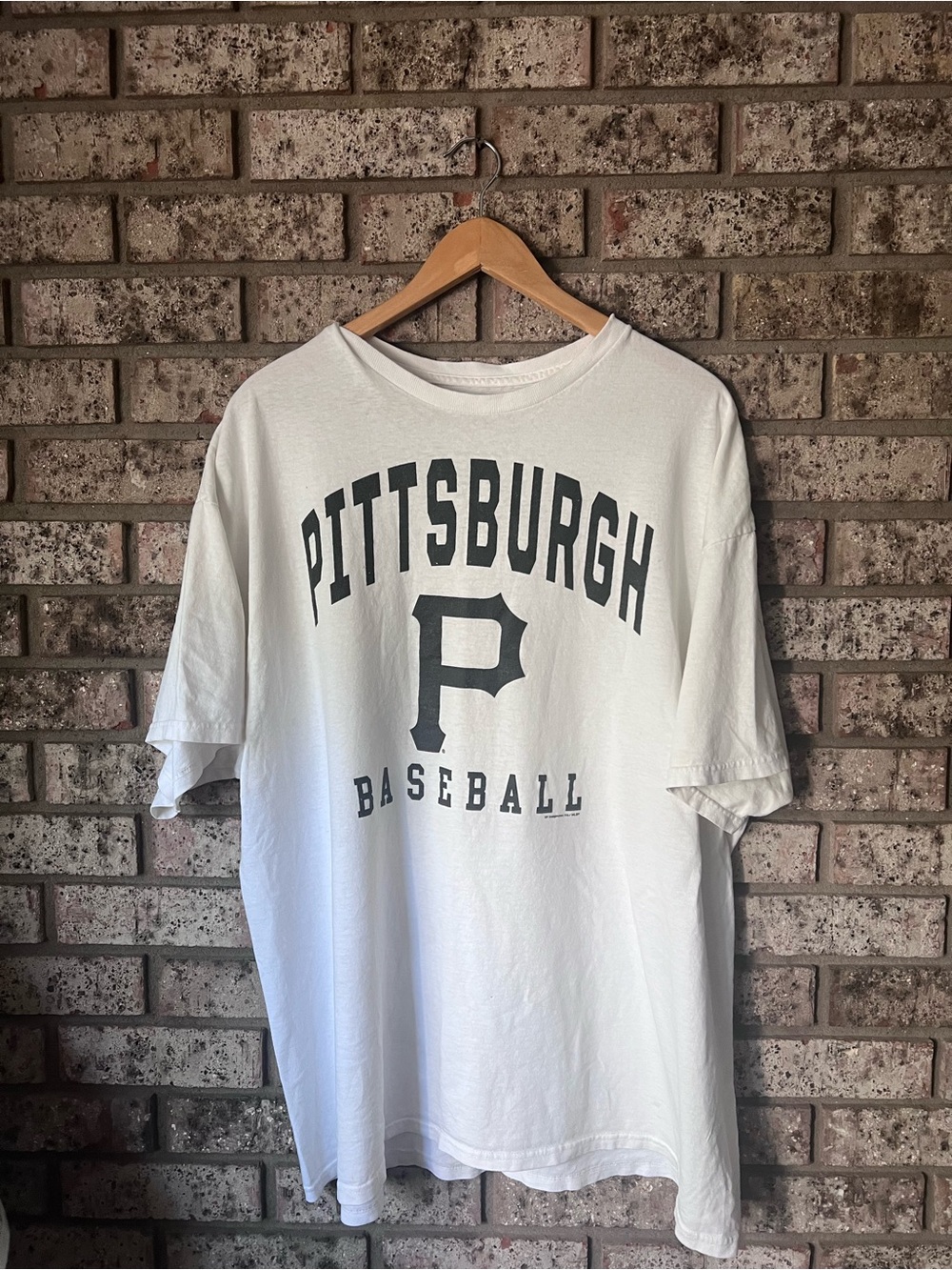 MLB Pittsburgh Baseball Tee in White with Black Print